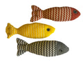 Poisson peluche pour chien et chat, 22cm de long, souple dans un tissu en maille costaud, 3 variantes de couleur : jaune - rouge - gris
