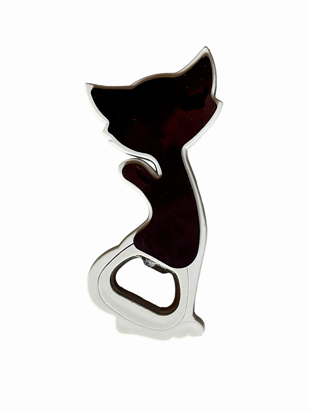 Décapsuleur magnétique avec grand aimant pour ne jamais le perdre en forme de chat qui vous salue bien ! 12,5cm de long