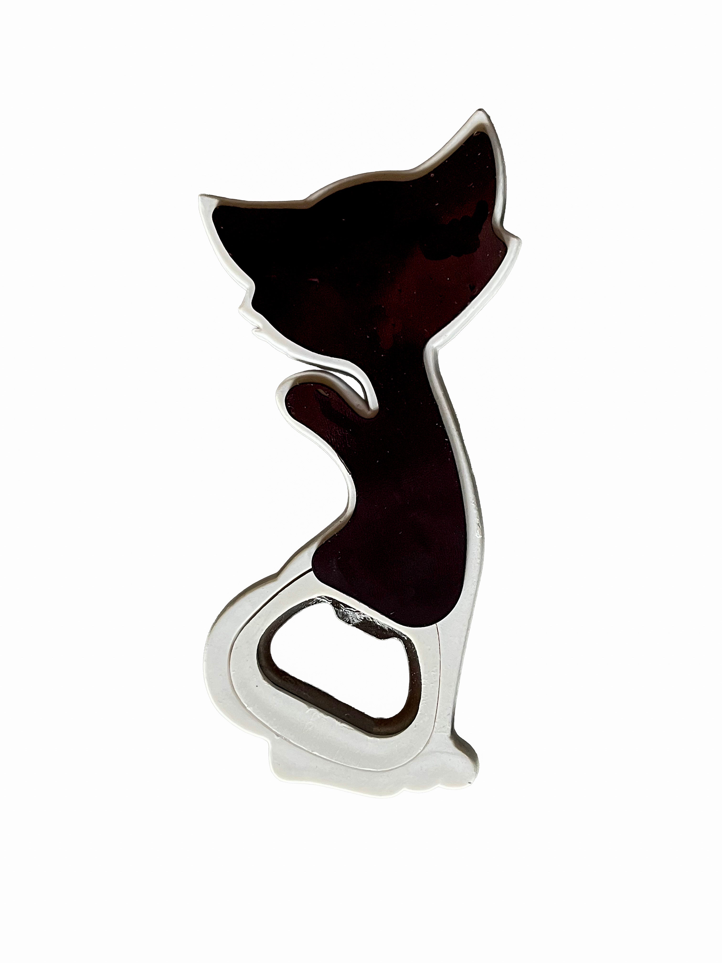 Décapsuleur magnétique avec grand aimant pour ne jamais le perdre en forme de chat qui vous salue bien ! 12,5cm de long